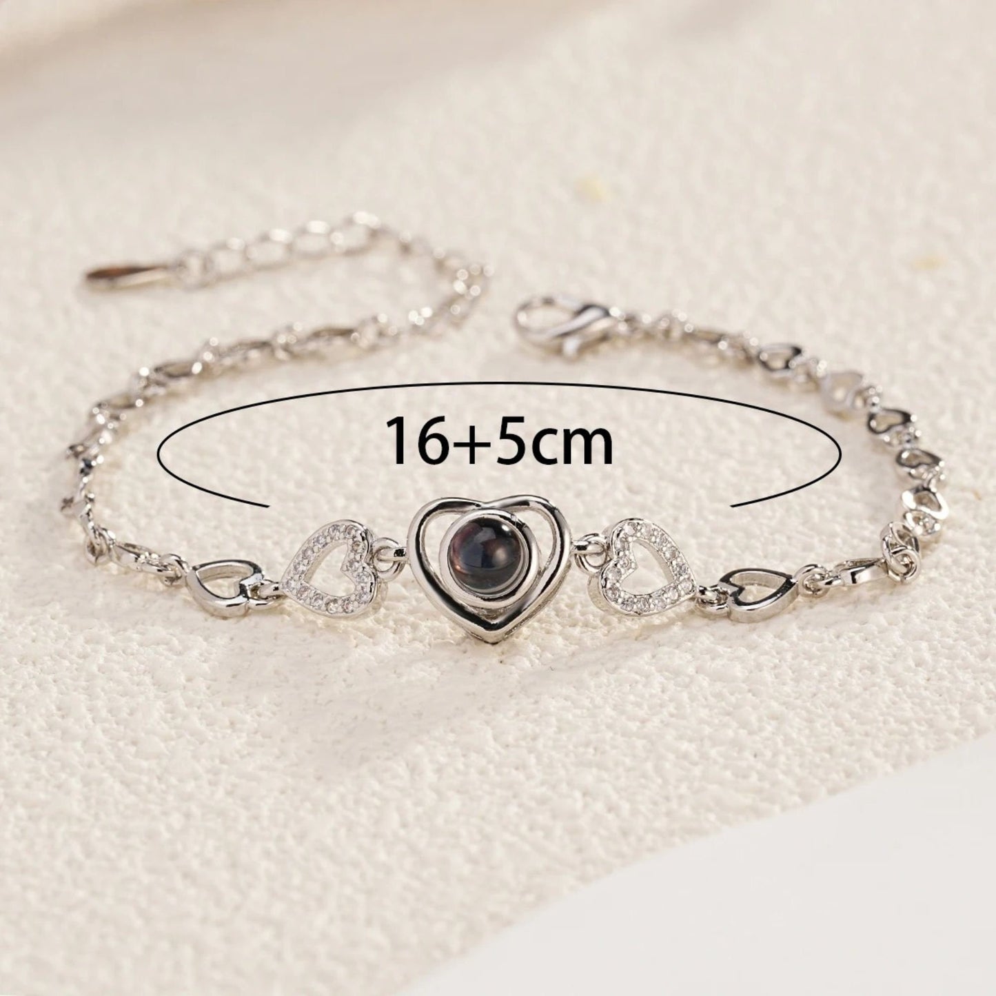 Custom Photo Projection Bracelet: 925 Sterling Silver, Memorial Jewelry