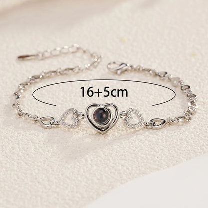 Custom Photo Projection Bracelet: 925 Sterling Silver, Memorial Jewelry