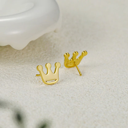 Personalized Kids Jewelry Set: Stainless Steel Name Necklace, Crown Ring & Earrings