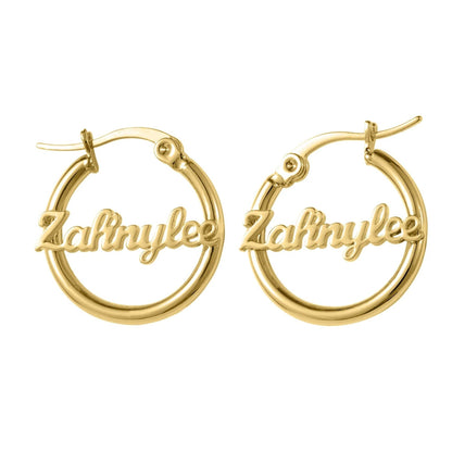 Personalized Jewelry Set for Kids: Personalized Necklace, Bracelet & Hoop Earrings, Waterproof and Hypoallergenic