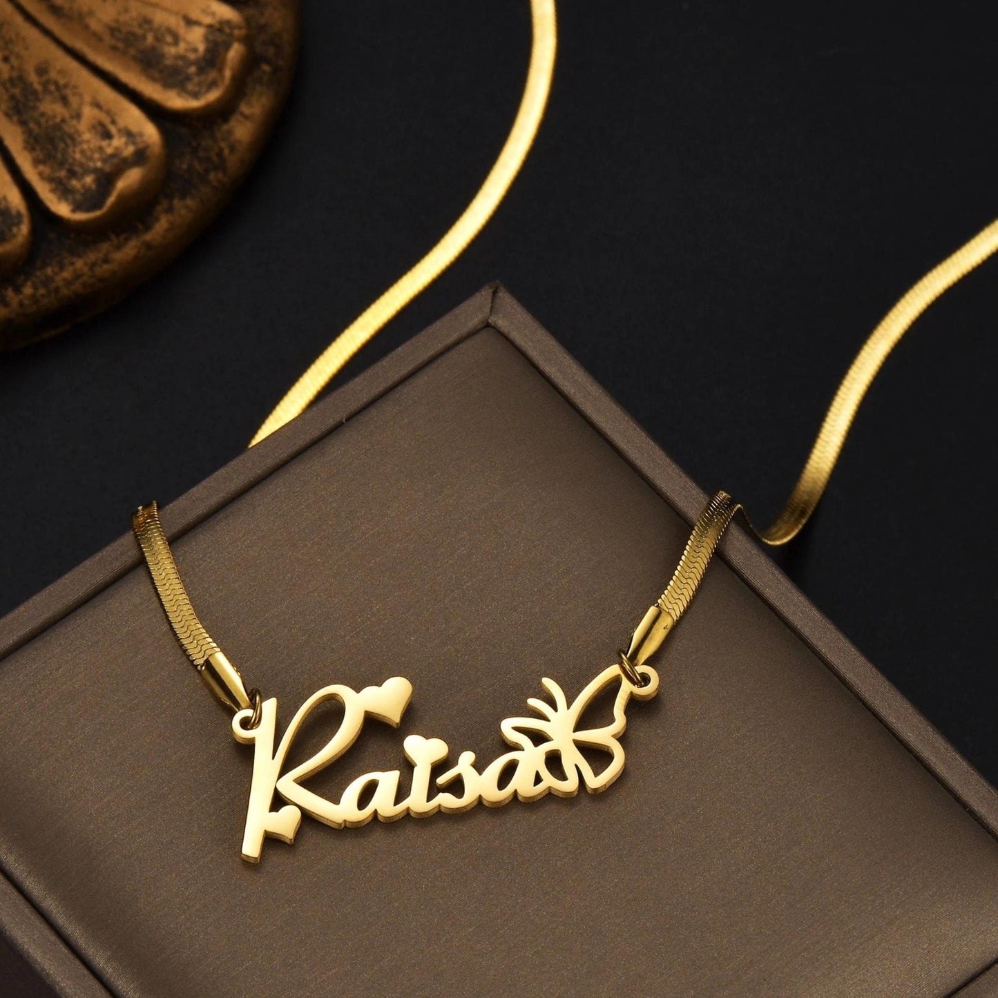 Perosonalized Nameplate Necklace: Dainty Carrie Necklace, Script Pendant