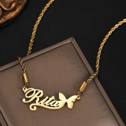 Personalized Name Necklace: Stainless Steel Custom Nameplate