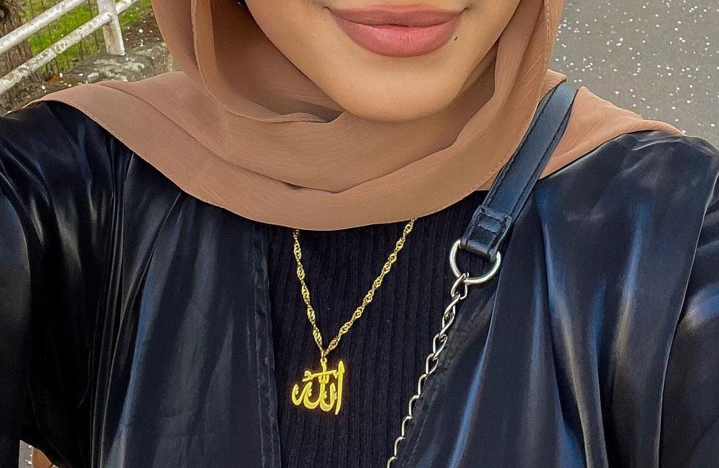 Allah Name Necklace: Stainless Steel Arabic Calligrpahy Pendant, Islamic Gift