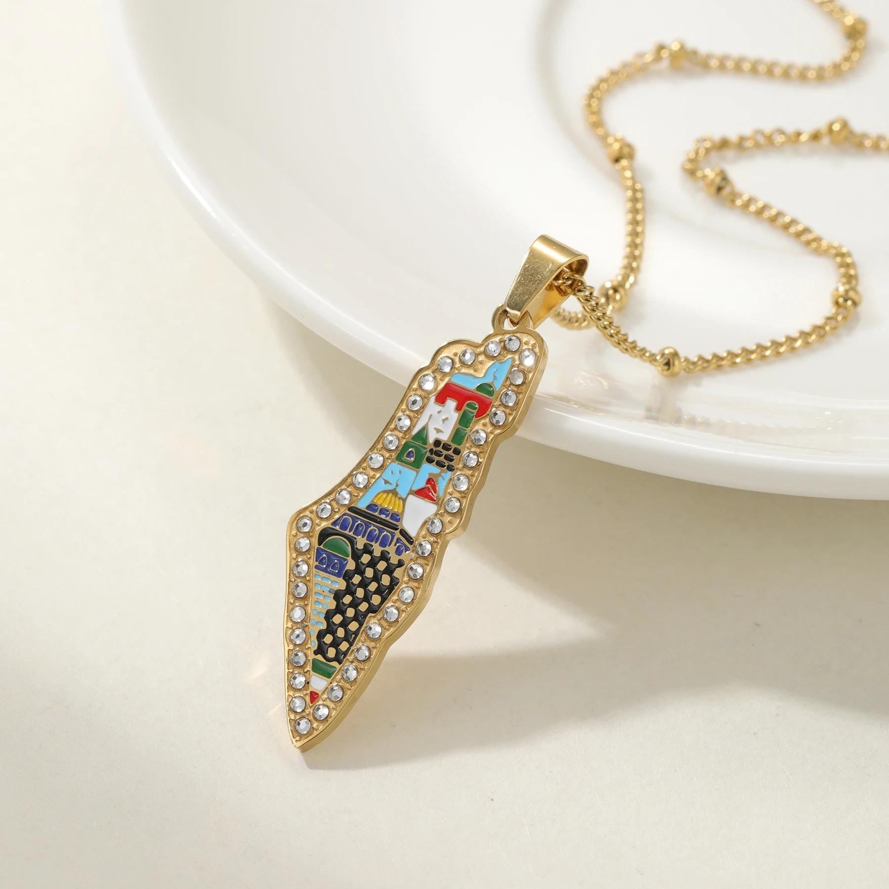 Palestine Map Necklace: Heritage Jewelry, Everyday Wear
