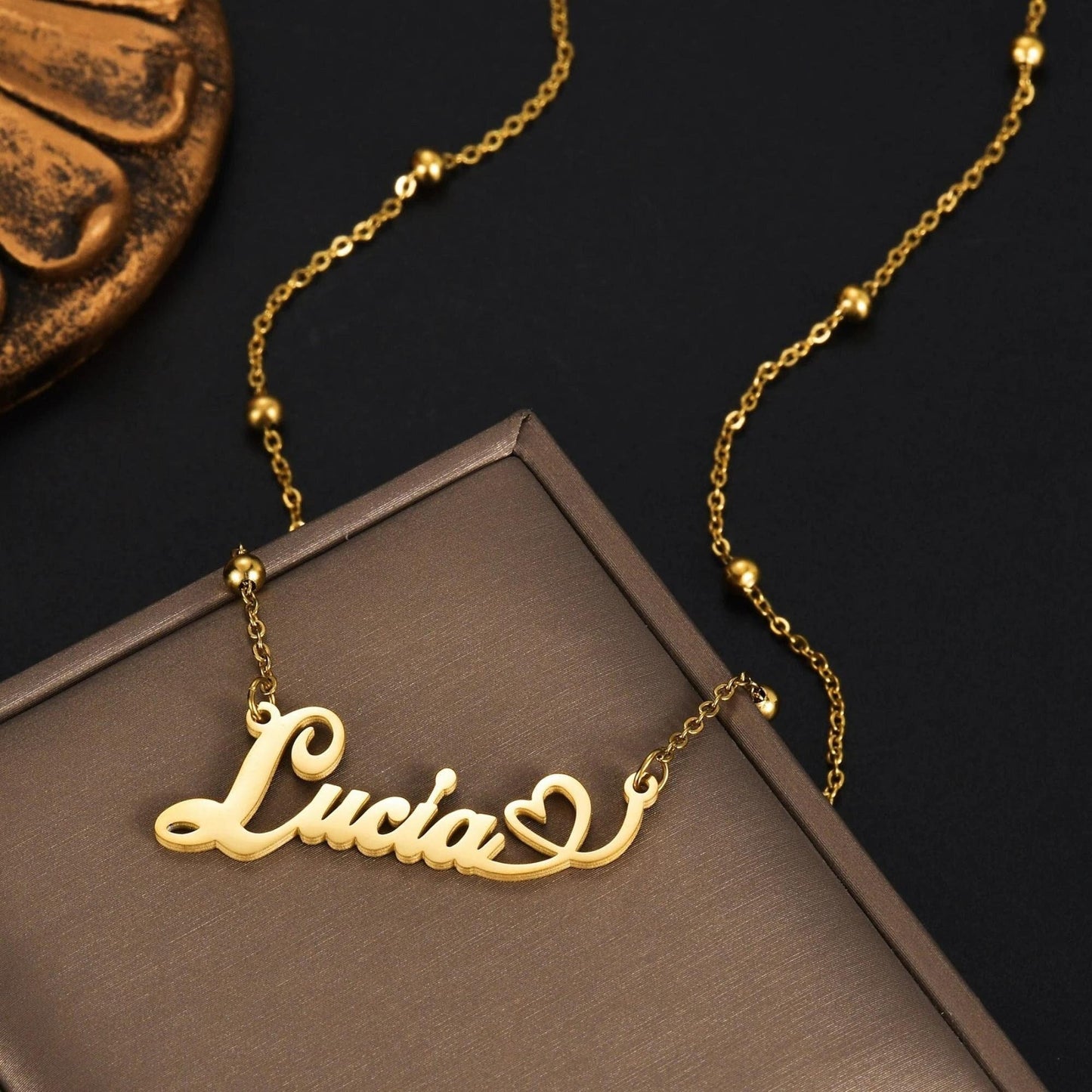Perosonalized Nameplate Necklace: Dainty Carrie Necklace, Script Pendant