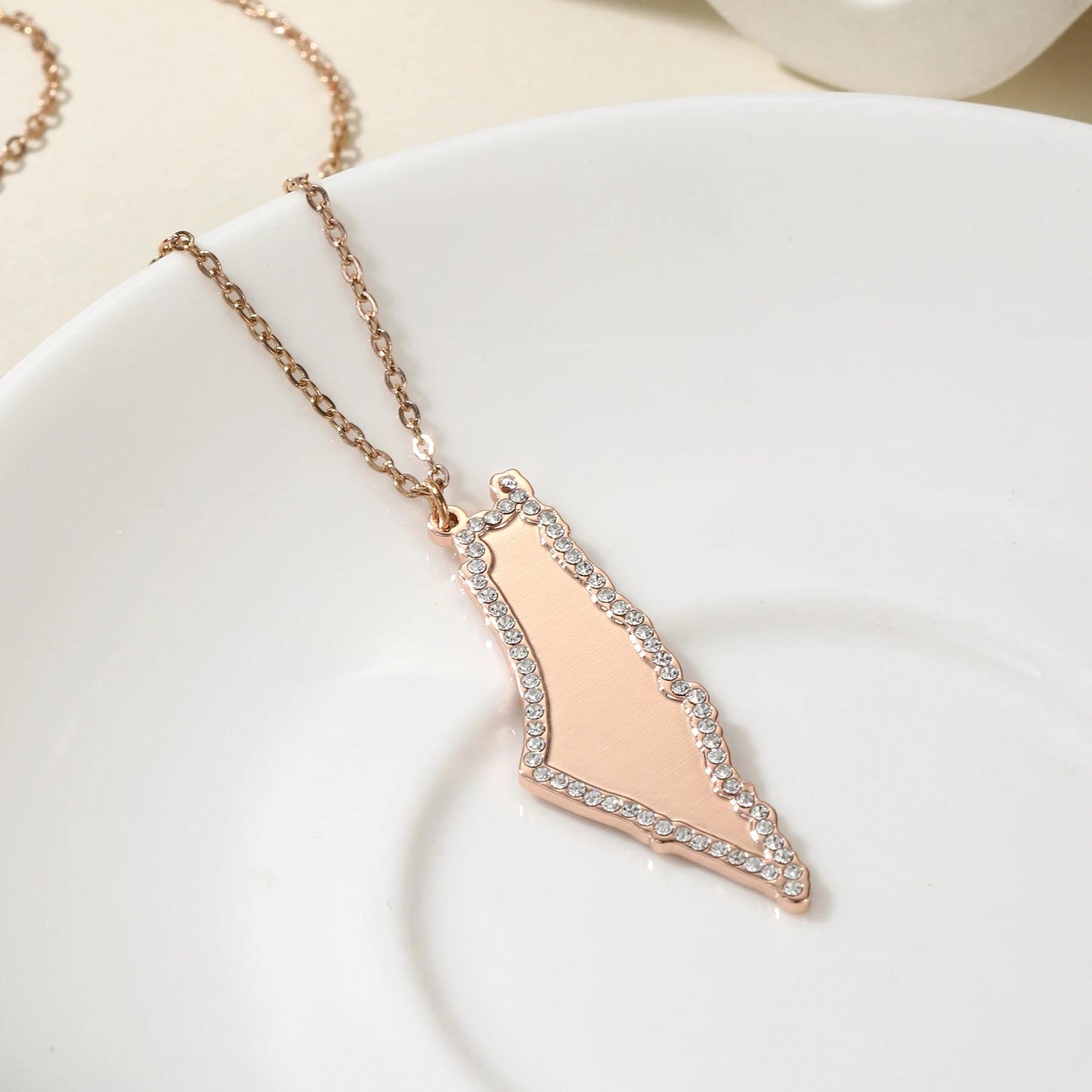 Iced Out Palestine Map Necklace: Symbol of Hope, Support Palestine Jewelry