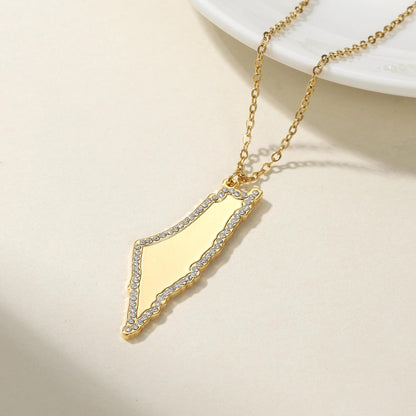 Iced Out Palestine Map Necklace: Symbol of Hope, Support Palestine Jewelry