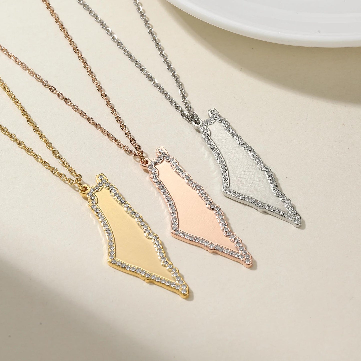 Iced Out Palestine Map Necklace: Symbol of Hope, Support Palestine Jewelry