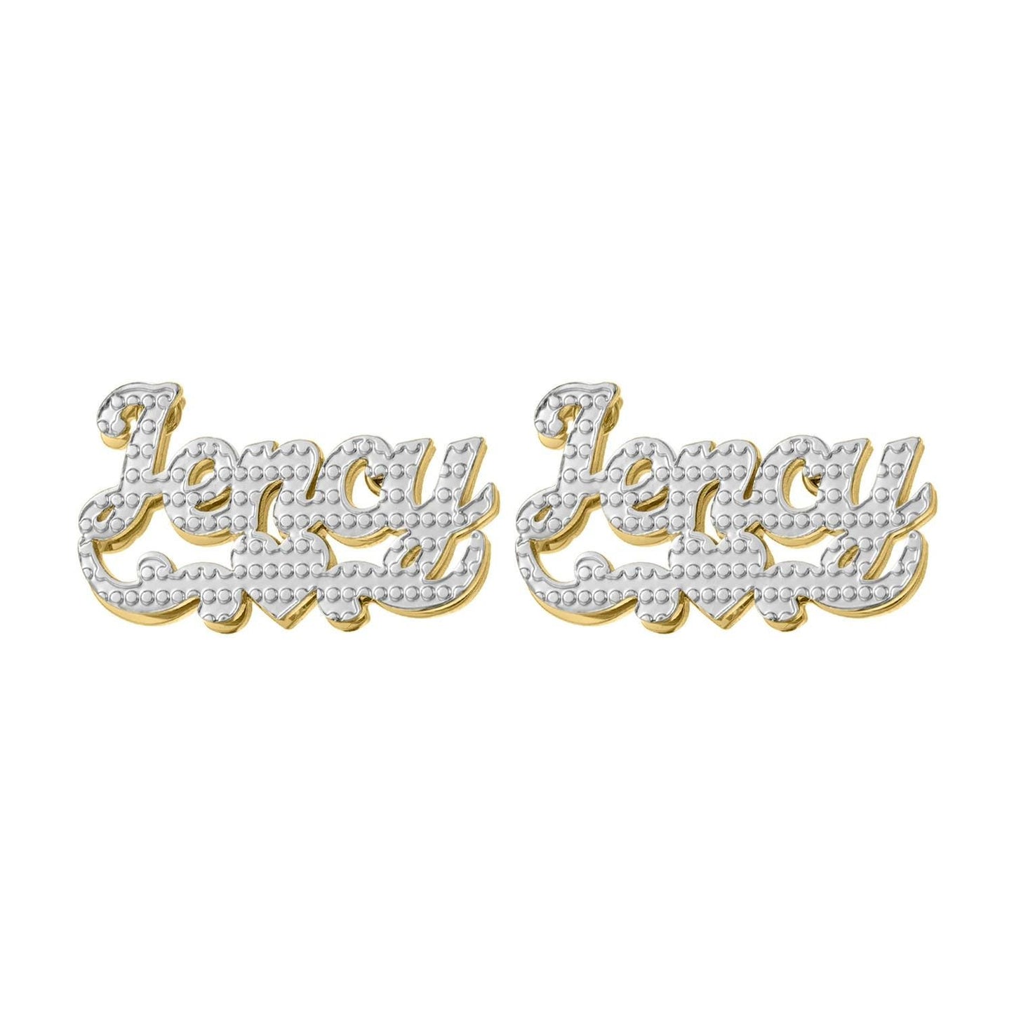 Personalized Name Stud Earrings: Double Plated Waterproof Jewelry