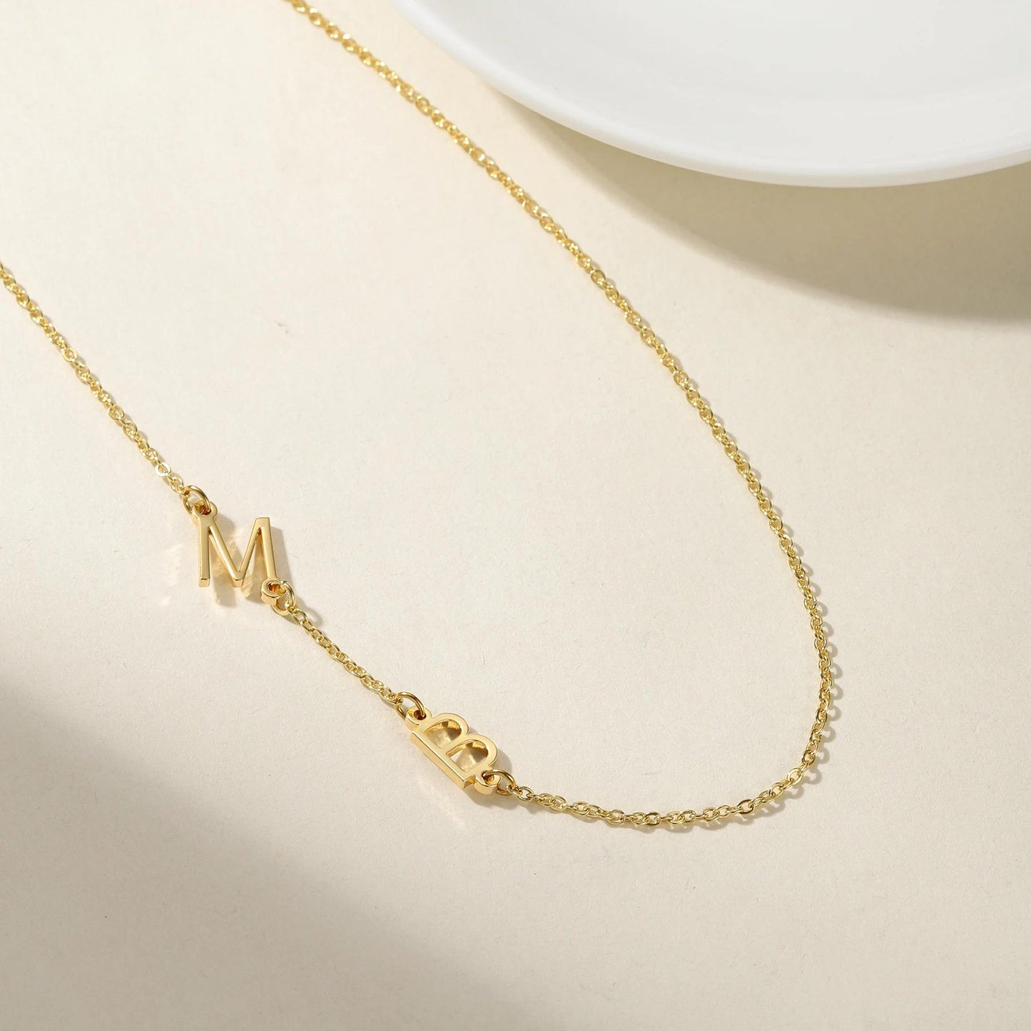 Custom Initial Necklace: Personalized Gold Letter Name Necklace