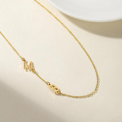 Custom Initial Necklace: Personalized Gold Letter Name Necklace