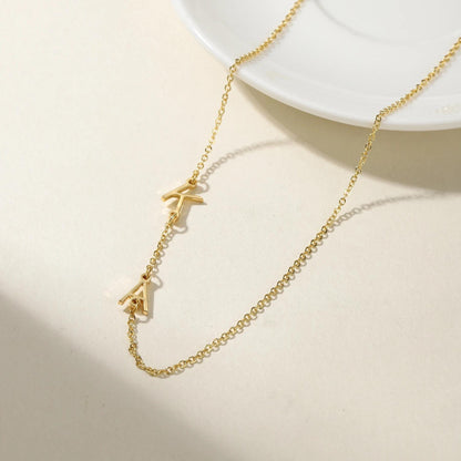 Custom Initial Necklace: Personalized Gold Letter Name Necklace