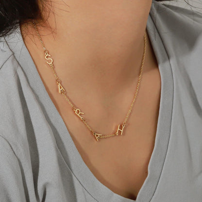 Custom Initial Necklace: Personalized Gold Letter Name Necklace