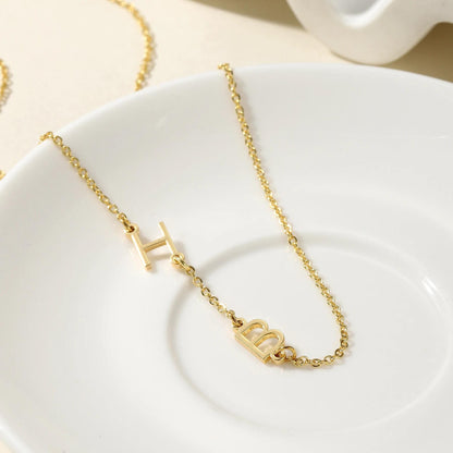 Custom Initial Necklace: Personalized Gold Letter Name Necklace