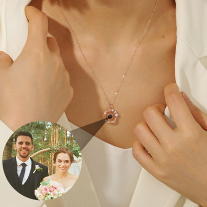 Custom Photo Projection Necklace: Memorial Locket, Stainless Steel or 925 Sterling Silver