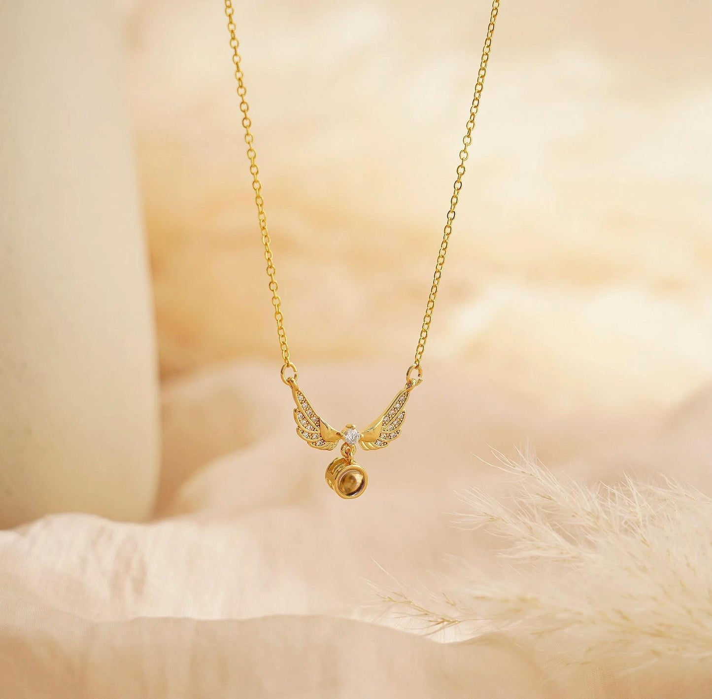 Photo Projection Necklace: Sterling Silver Memorial Locket
