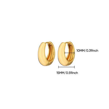 Chunky Gold Huggie Hoops: Waterproof Stainless Steel Earrings