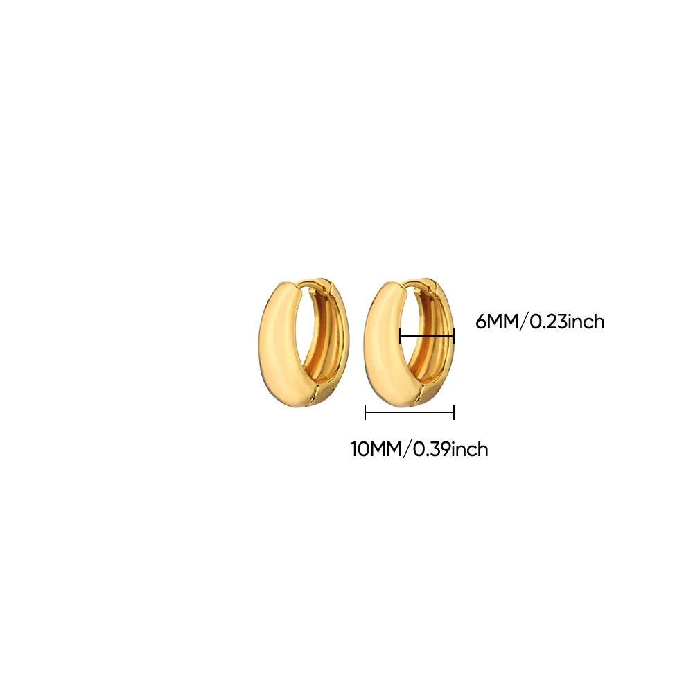 Chunky Gold Huggie Hoops: Waterproof Stainless Steel Earrings