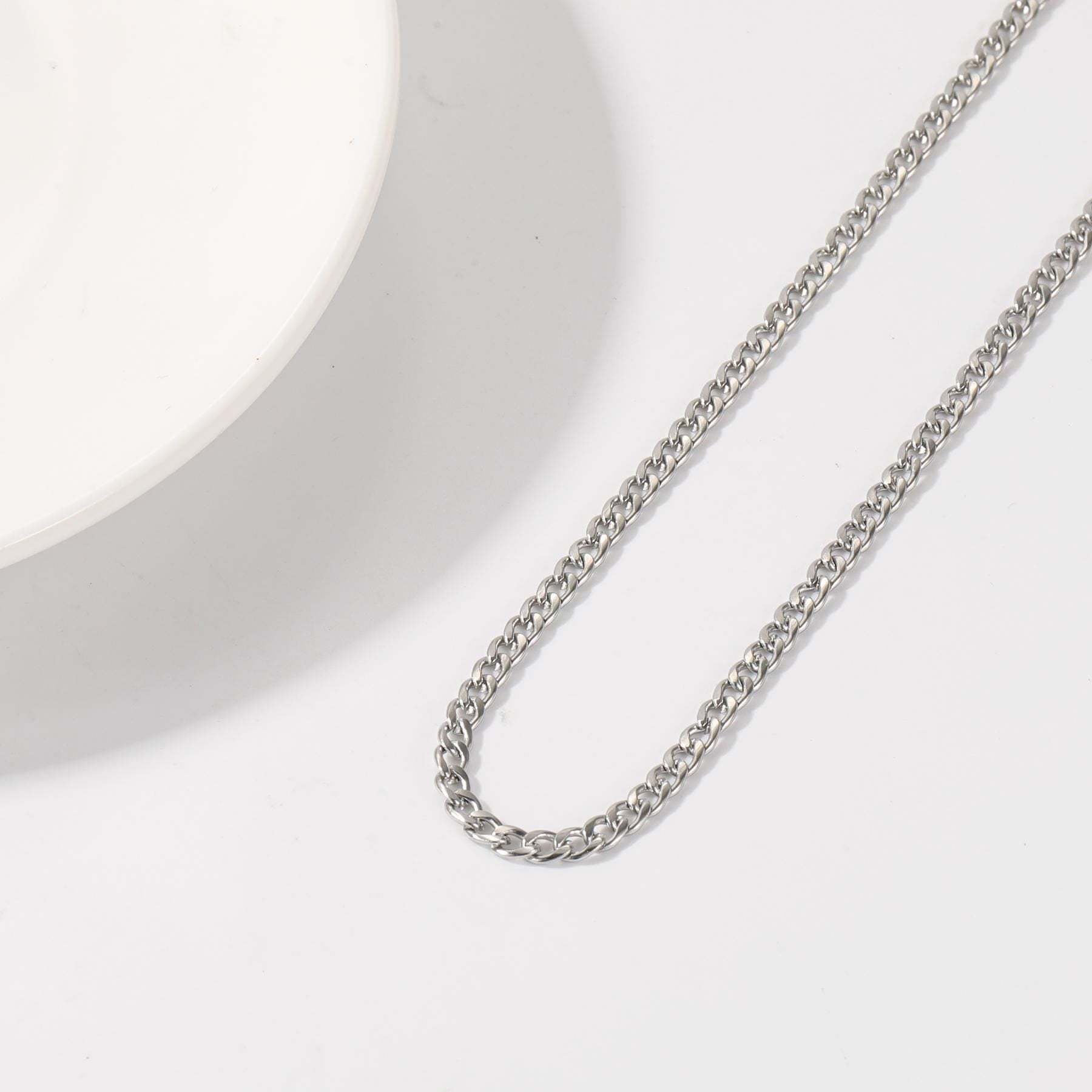 Waterproof Cuban Link Chain: Tarnish Proof Stainless Steel Necklace