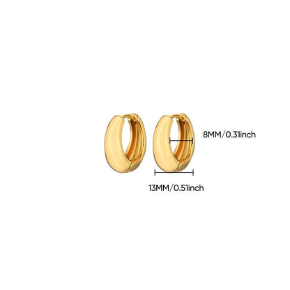 Chunky Gold Huggie Hoops: Waterproof Stainless Steel Earrings
