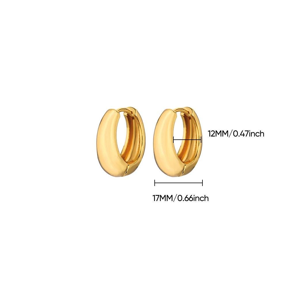 Chunky Gold Huggie Hoops: Waterproof Stainless Steel Earrings