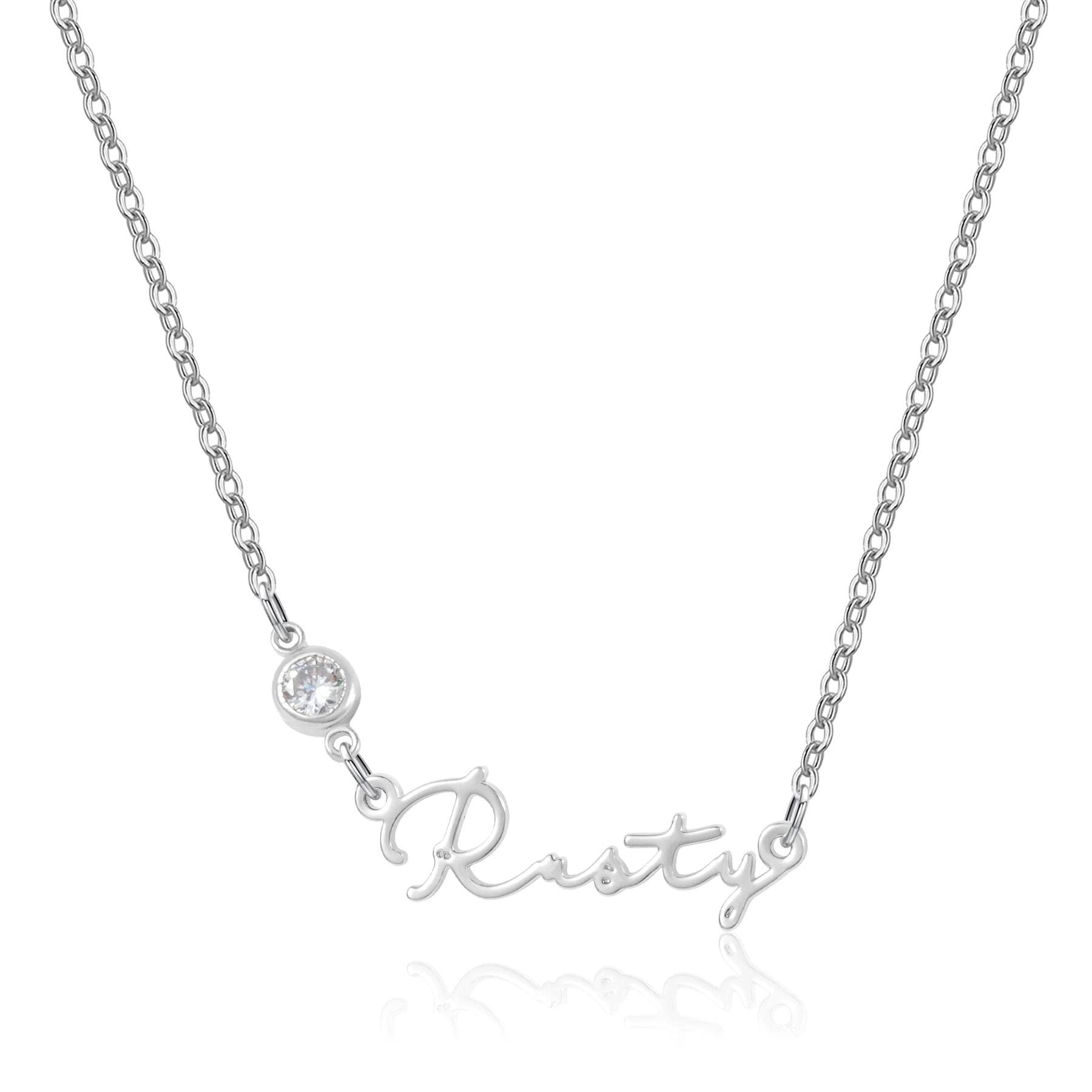 Personalized Birthstone Name Necklace: 18K Gold Waterproof Jewelry