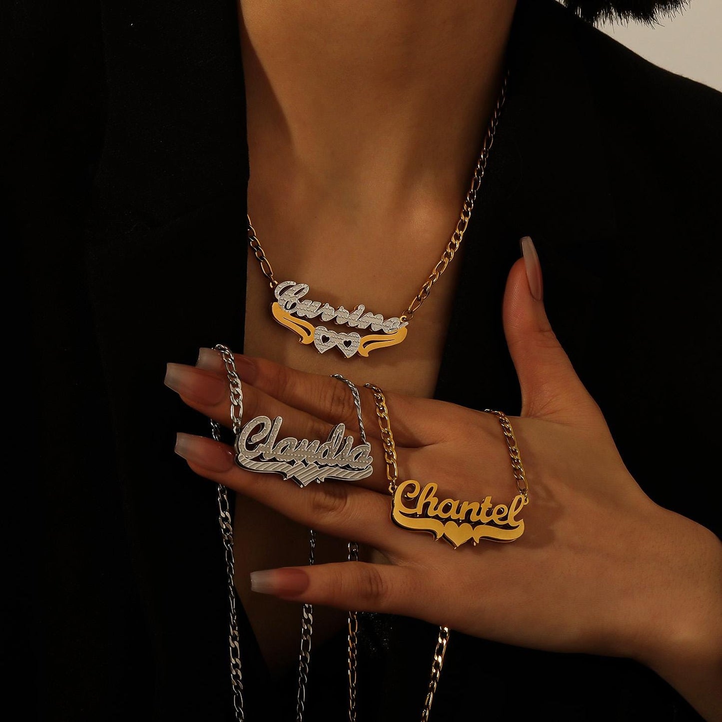 Custom Double Plated Name Necklace: 18K Gold Personalized Jewelry