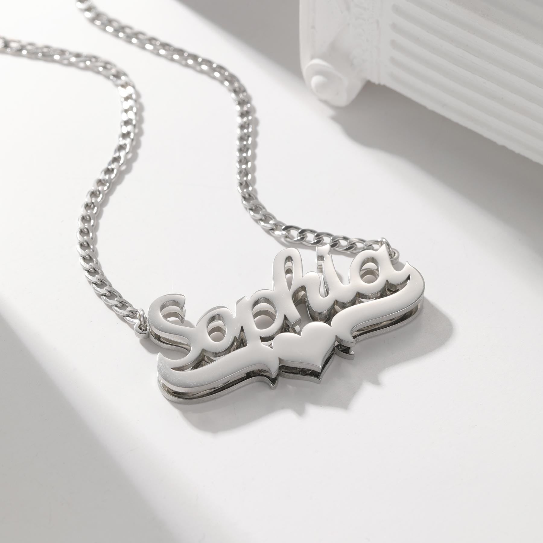 Custom Double Plated Name Necklace: 18K Gold Personalized Jewelry