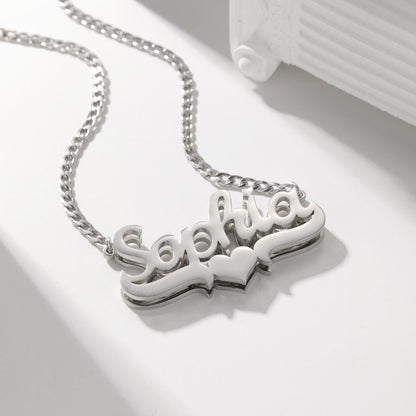 Custom Double Plated Name Necklace: 18K Gold Personalized Jewelry