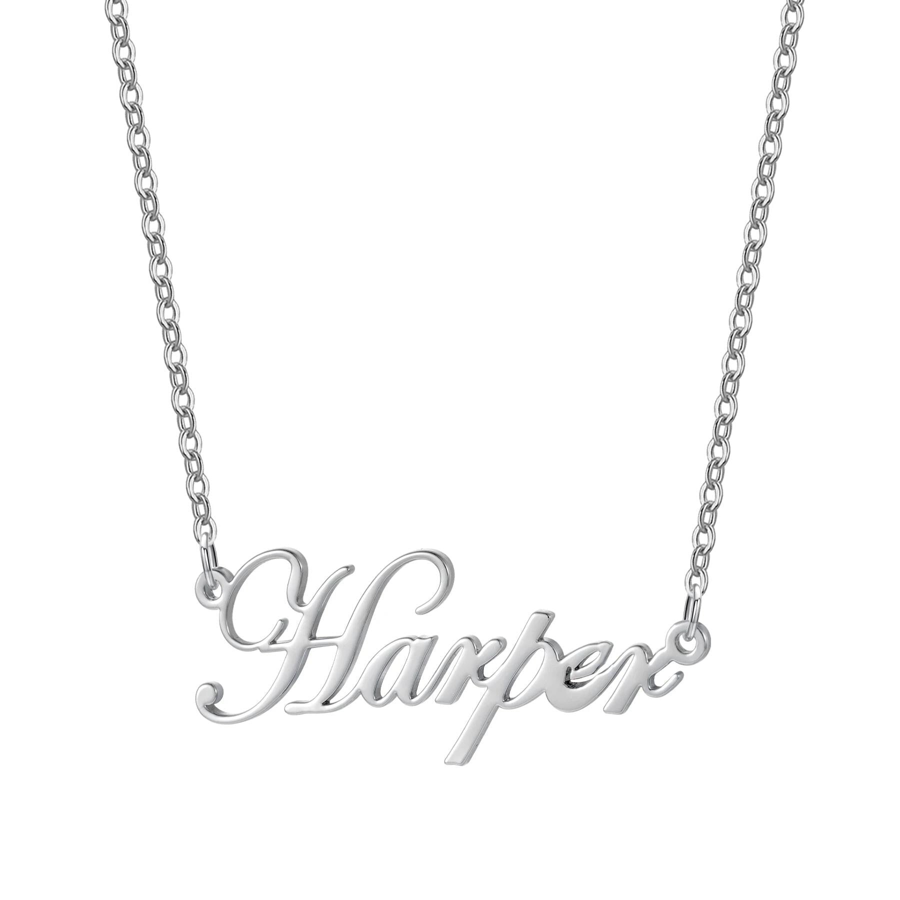 18K Gold Plated Custom Name Necklace: Personalized Waterproof Jewelry