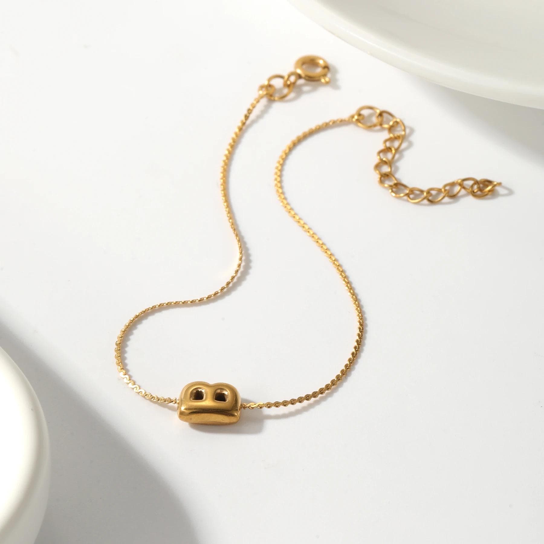Personalized Bubble Letter Name Bracelet: Waterproof Stainless Steel