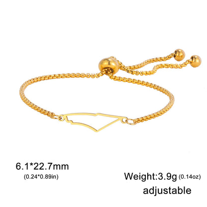 Palestine Map Bracelet: Adjustable Bracelet, Meaningful Gift, Silver or Gold
