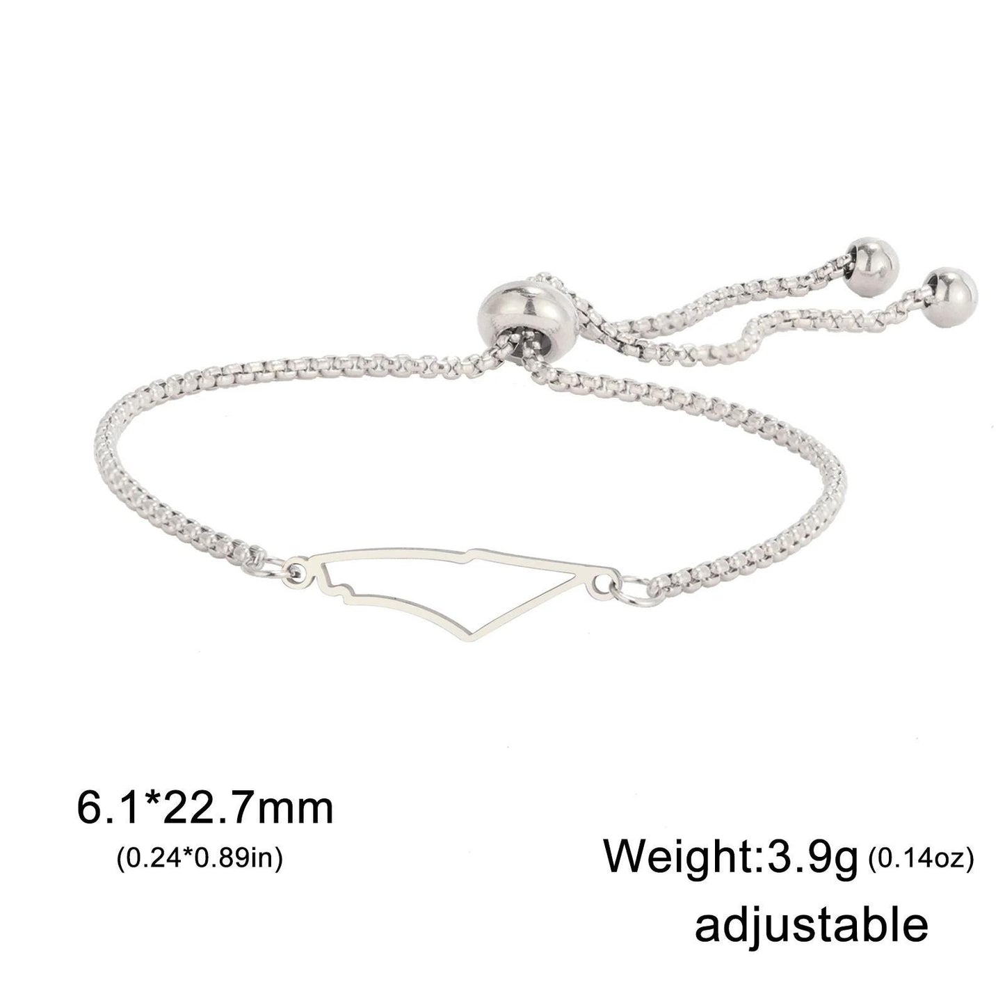 Palestine Map Bracelet: Adjustable Bracelet, Meaningful Gift, Silver or Gold