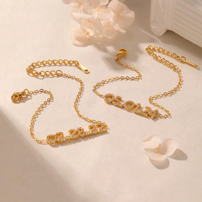 Custom Bracelet: Date Bracelet with Cubic Zirconia Accents