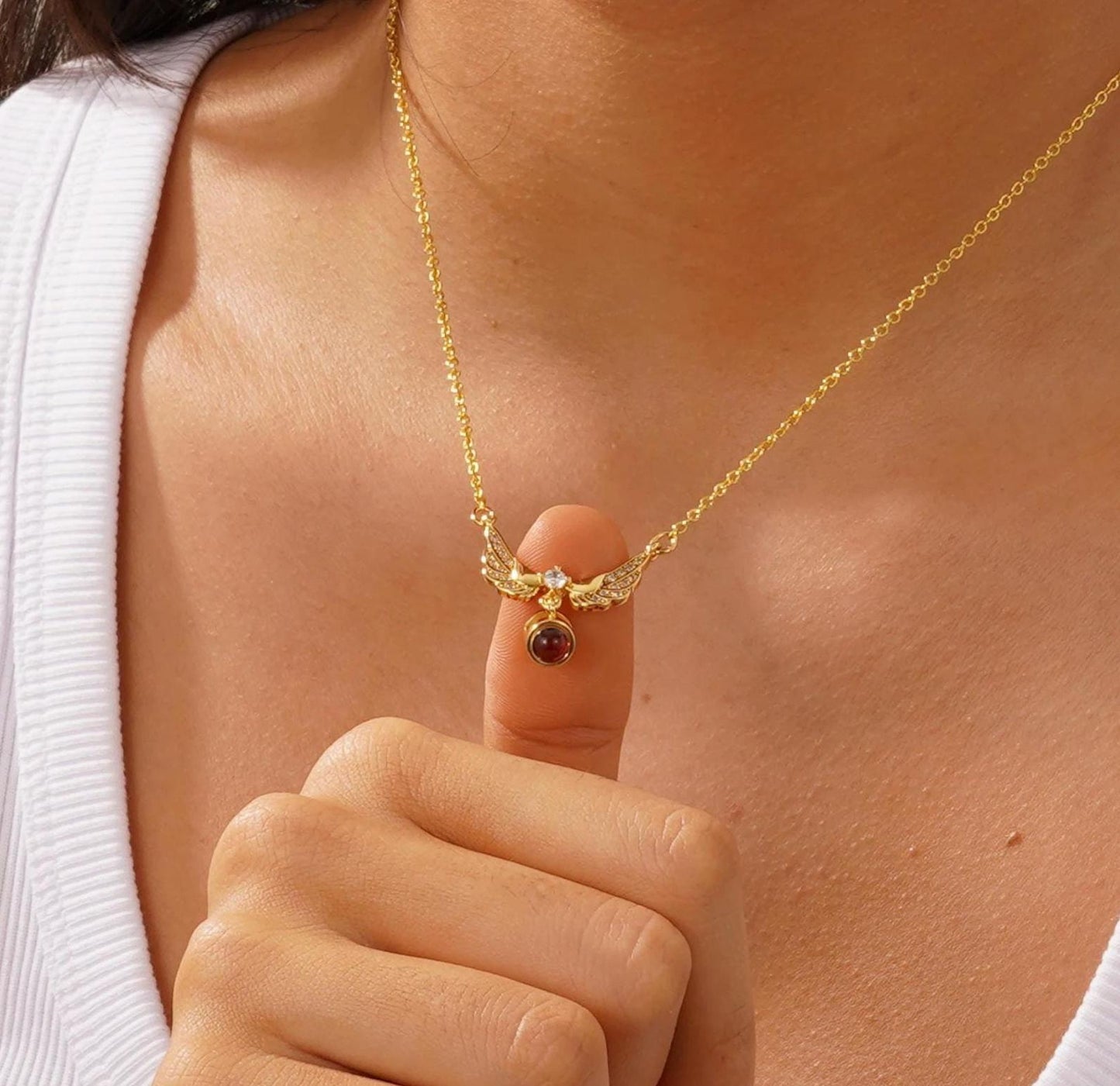 Photo Projection Necklace: Sterling Silver Memorial Locket