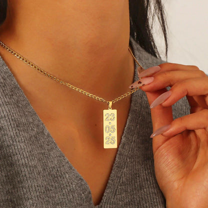 Custom Date Necklace | Birth Year Jewelry | Couples Matching Chains | Anniversary, Birthday, Milestone Gift for Him or Her | Xmas Gift Ideas