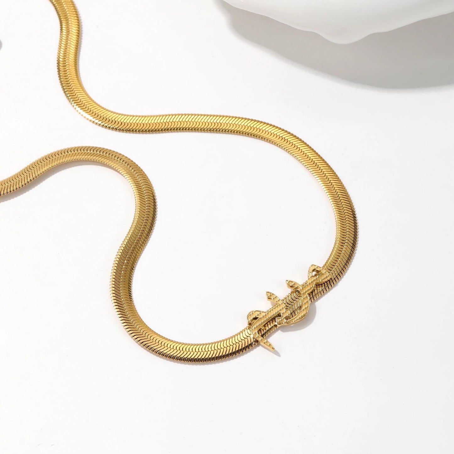 Arabic Name Necklace: Custom Calligraphy, Snake Chain, Gold, Silver or Rose Gold