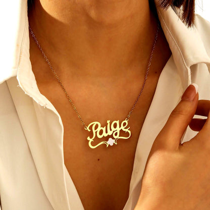 Personalized Clover Name Necklace: 18K Gold Stainless Steel, Lucky Charm