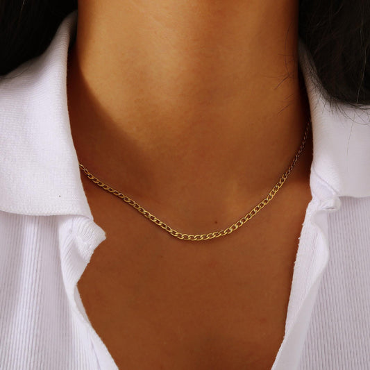 Waterproof Cuban Link Chain: Tarnish Proof Stainless Steel Necklace