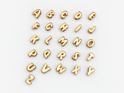 Custom Bubble Letter Bracelet: Personalized 3D Charm Jewelry