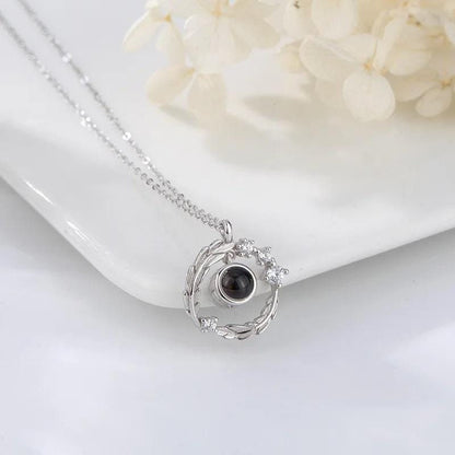 Sterling Silver Photo Projection Necklace: Personalized Memorial Jewelry