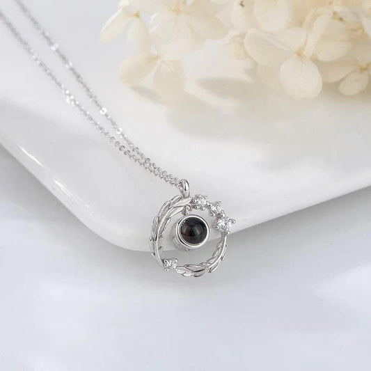 Sterling Silver Photo Projection Necklace: Personalized Memorial Jewelry