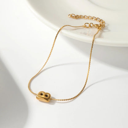 Personalized Bubble Letter Name Bracelet: Waterproof Stainless Steel