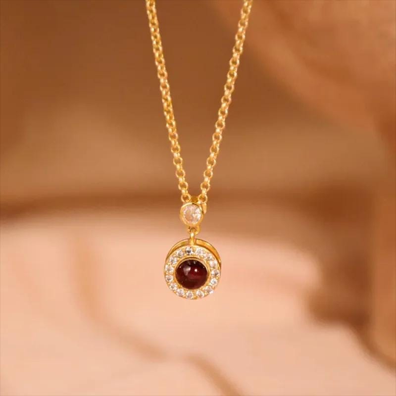 Photo Projection Necklace: Birthstone Sterling Silver Memorial Jewelry
