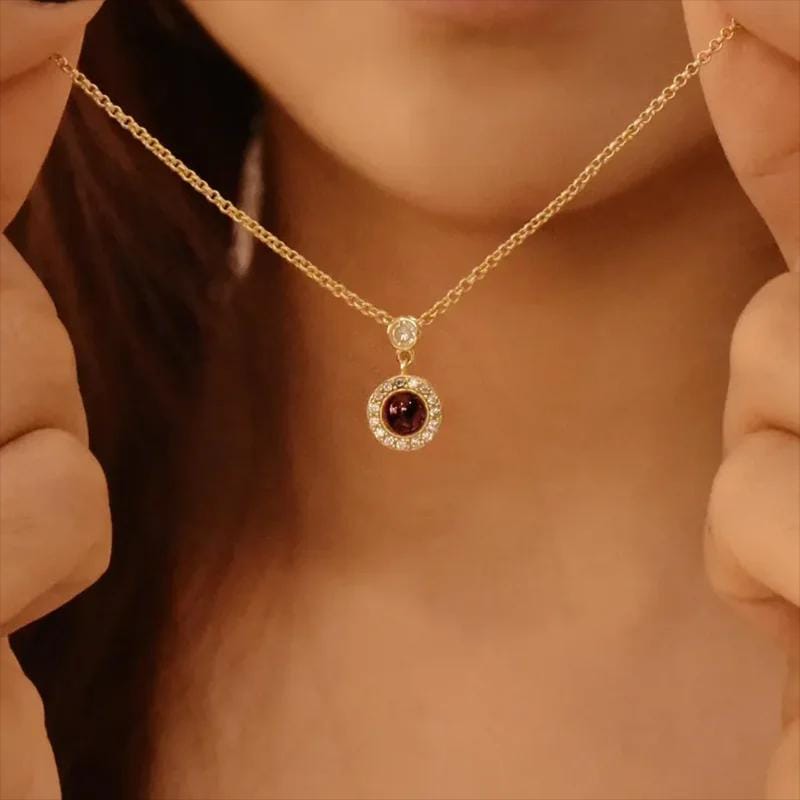 Photo Projection Necklace: Birthstone Sterling Silver Memorial Jewelry