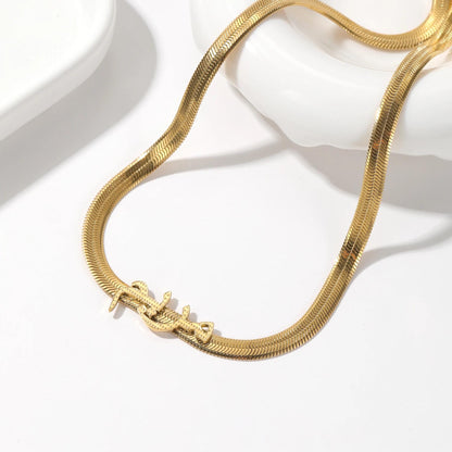 Arabic Name Necklace: Custom Calligraphy, Snake Chain, Gold, Silver or Rose Gold