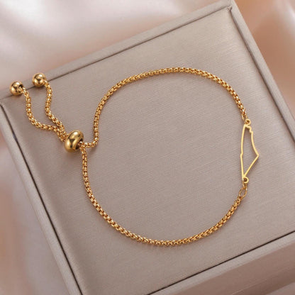 Palestine Map Bracelet: Adjustable Bracelet, Meaningful Gift, Silver or Gold
