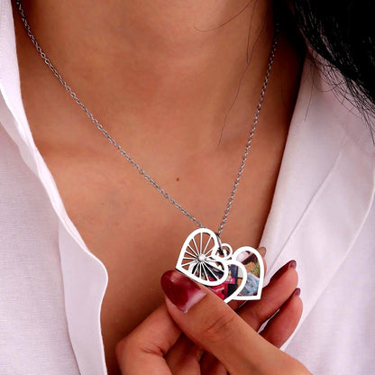 Heart Shaped Photo Locket Necklace: Stainless Steel Pendant with 13 Layered Pictures