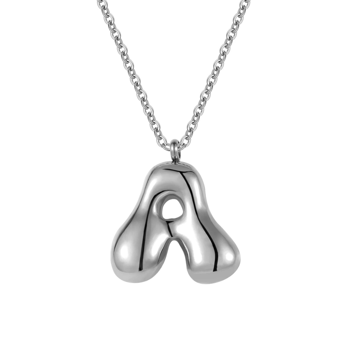 Bubble Letter Necklace: Waterproof and Tarnish Free Jewelry in Silver or Gold