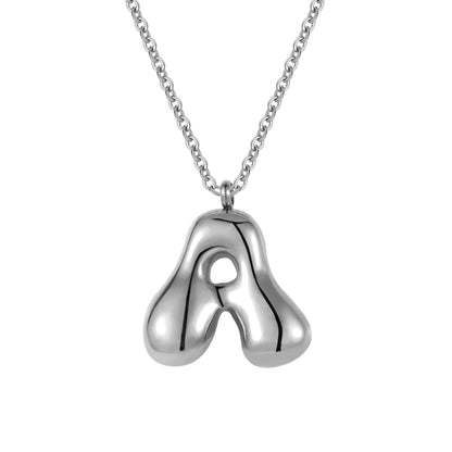 Bubble Letter Necklace: Waterproof and Tarnish Free Jewelry in Silver or Gold